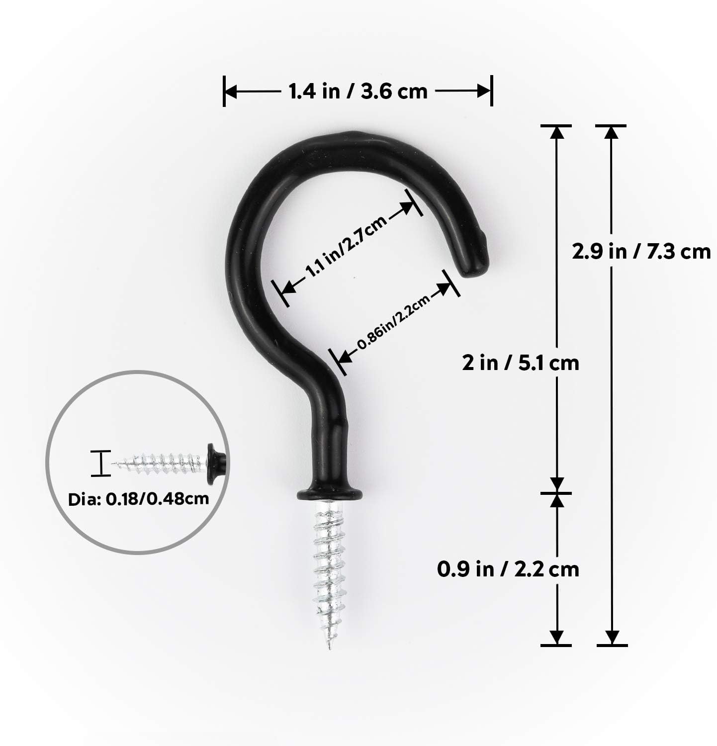 Best Cyber Deals ๐ฅ Ceiling Hooks for Hanging Plants, (20 Pack, 2.9 Inches) Vinyl Coated Screw Hooks, Mug and Cup Hooks, Indoor & Outdoor Plant Hooks. (Black) Up To 40% OFF Ceiling Hooks for Hanging Plants, (20 Pack, 2.9 Inches) Vinyl Coated Screw Hooks, Mug and Cup Hooks, Indoor & Outdoor Plant Hooks. (Black)
