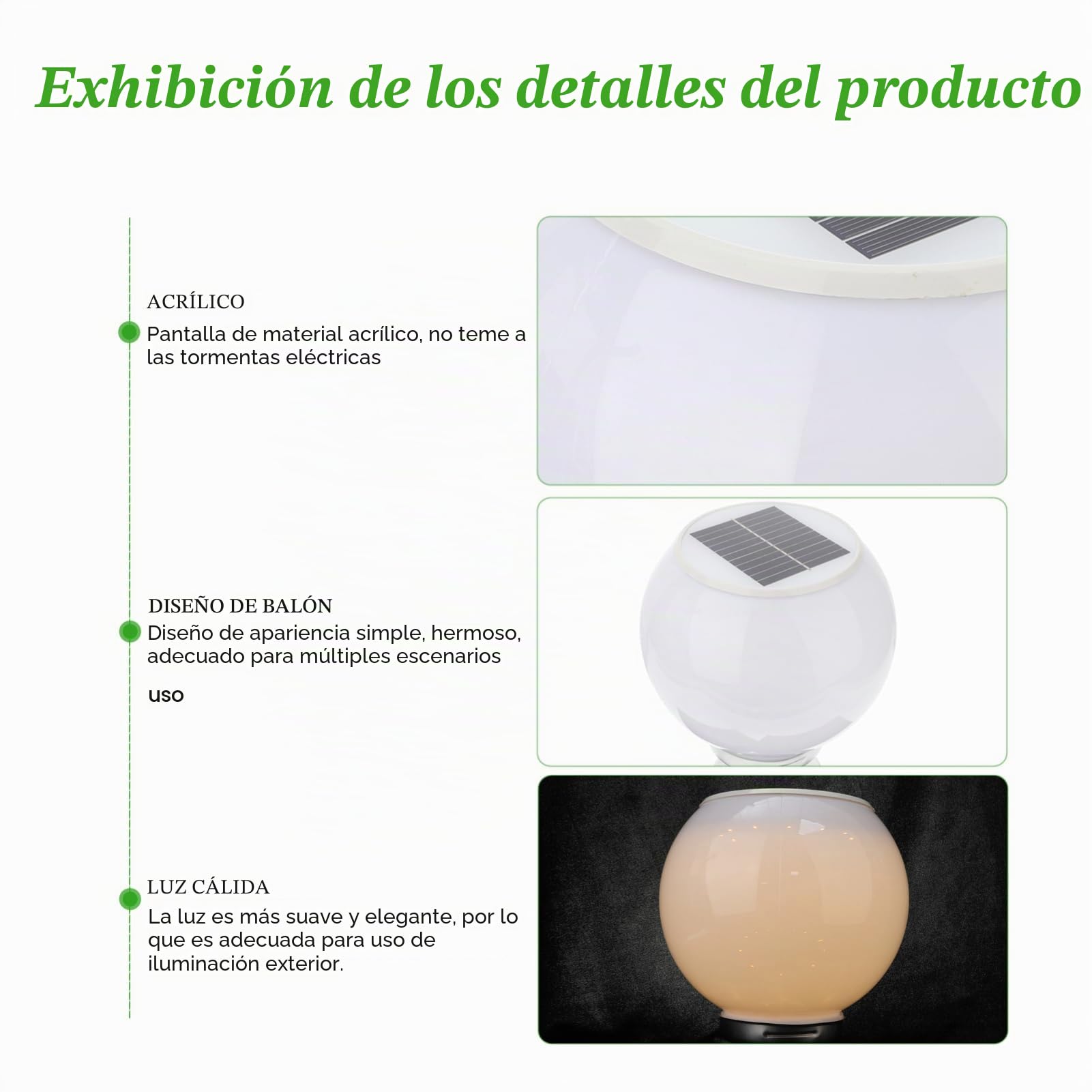 Luxshiny Lámpara Solar De Jardín Luz De Columna Exterior Para Decoración De Patios y Cercas Iluminación Cálida Fácil Instalación y Carga Solar Para Balcones y Áreas Al Aire