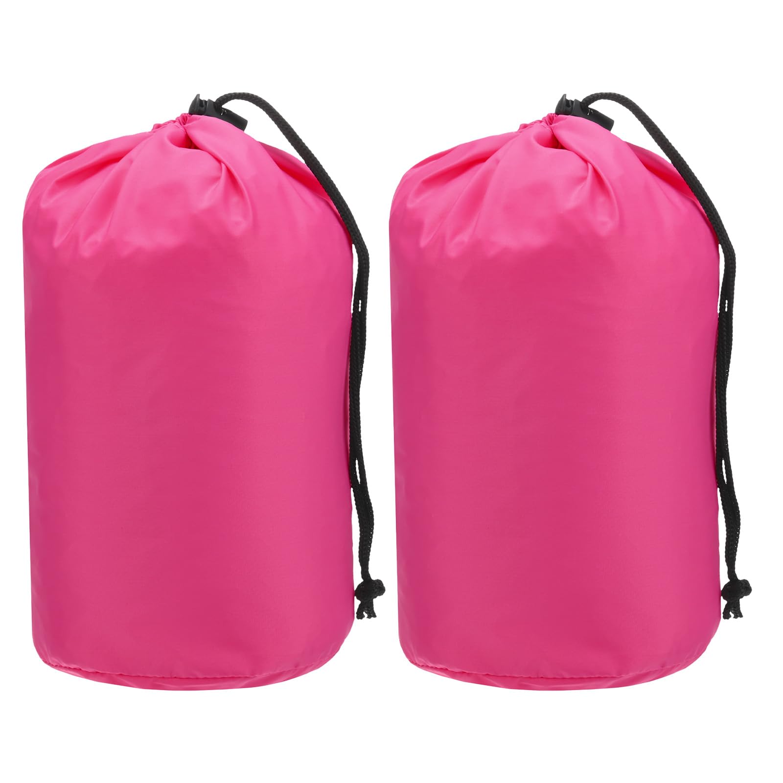 TIXIPEM Stuff Sack [2PCS] - Waterproof Outdoor Storage Sacks Use for Backpacking & Traveling & Hiking - [Rose Red-5 x 10 IN/ 13 x 25 CM] Ultralight Drawstring Bags