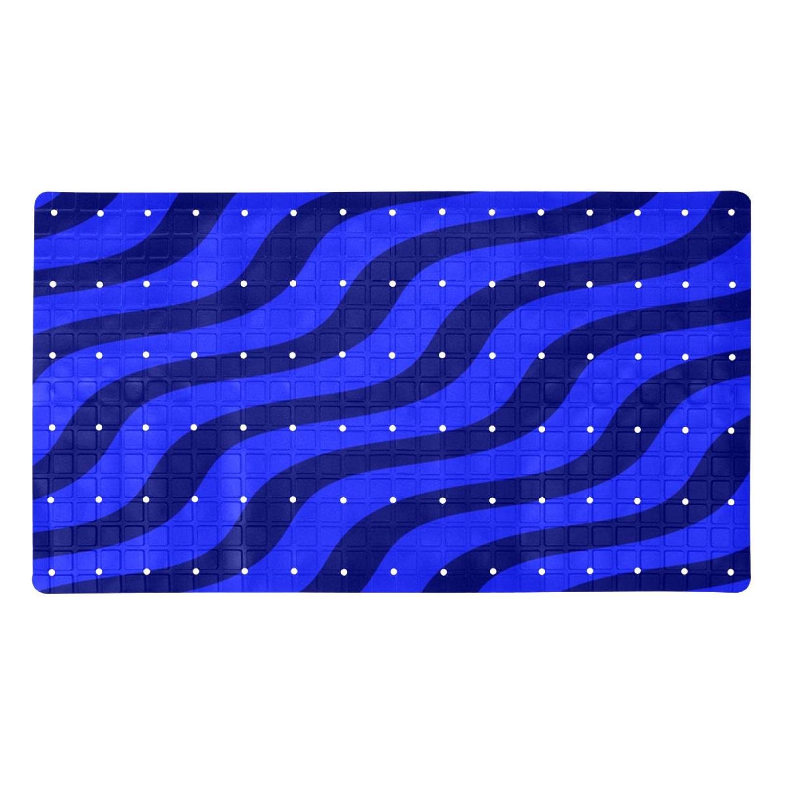 Tapis de salle de bain bleu abstrait pour une ambiance spa moderne