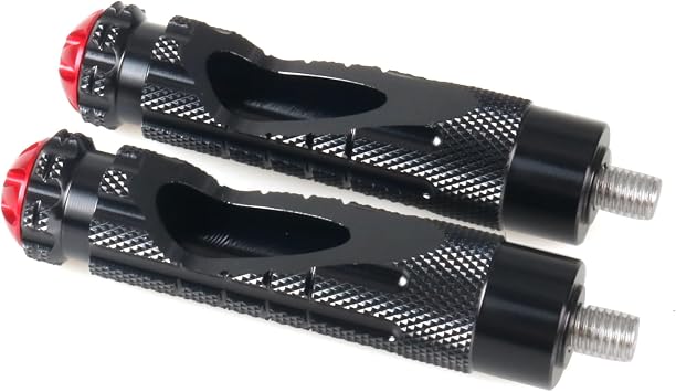 Motorcycle Footrest Efficient Anti Slip Rearset Footrests Foot Rest Motorbike Rear Footpegs Thread Set Pedals Motorcycle Foot PegsBlack-Red
