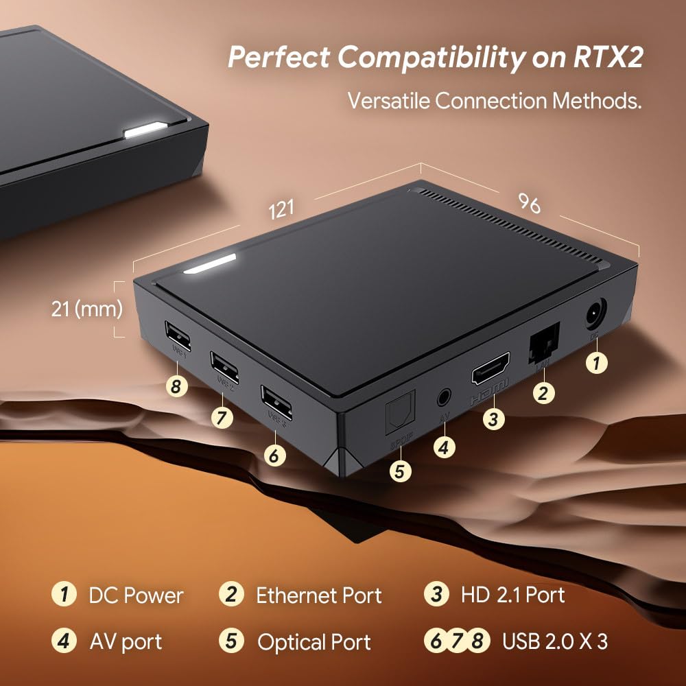 CHROX Android 14.0 TV Box, RT-X2 Smart TV Box Realtek1325 Quadcore Cortex-A53 CPU/USB 3.0/Ultra HD 8K/HDR 10+/Dual Band WiFi 2.4/5.8Ghz/BT 5.0 Set Top Box,4gb+32gb