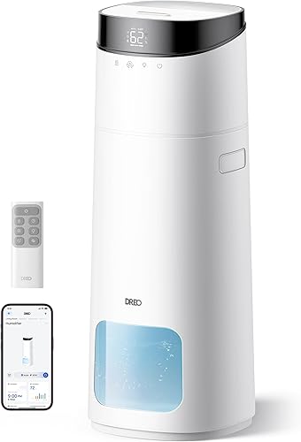 Dreo Humidificador inteligente de 16 L para habitación grande, 1000 pies cuadrados, humidificadores de aire de niebla fría de 130 horas para