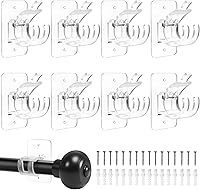 Vista 10 de Yeahxing Soportes Adhesivos para Barra de Cortina Sin Taladro Soporte Ajustable - Colgador de Barra de Cortina Sin Clavos de 20 Libras