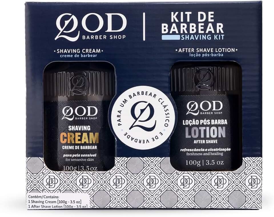 QOD Barber Shop - Kit para barba - Creme de Barbear 100g + Loção pós Barba 100g