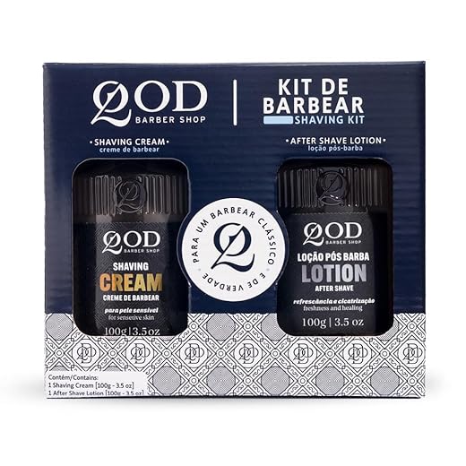QOD Barber Shop - Kit para barba - Creme de Barbear 100g + Loção pós Barba 100g