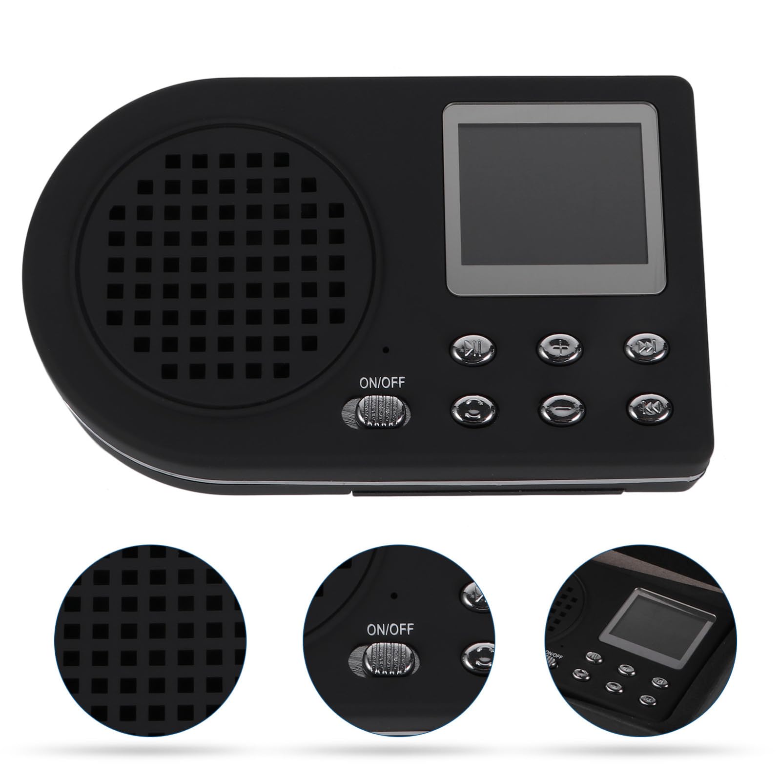 Hemobllo Mp3 Portatile con Funzione di Riproduzione Audio Esterna con Display Lcd e Cavo USB, Dispositivo Musicale in Plastica Nero come Regalo per Famiglia e Amici
