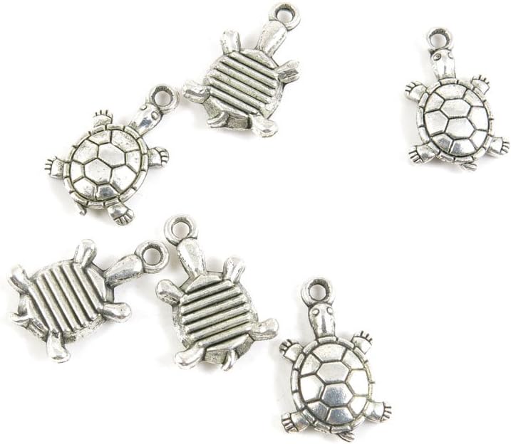 300 Pieces Antique Silver Tone Jewelry Making Charms W7PG7 Tortoise Turtle Pendant Ancient Findings Craft Supplies Bulk Lots