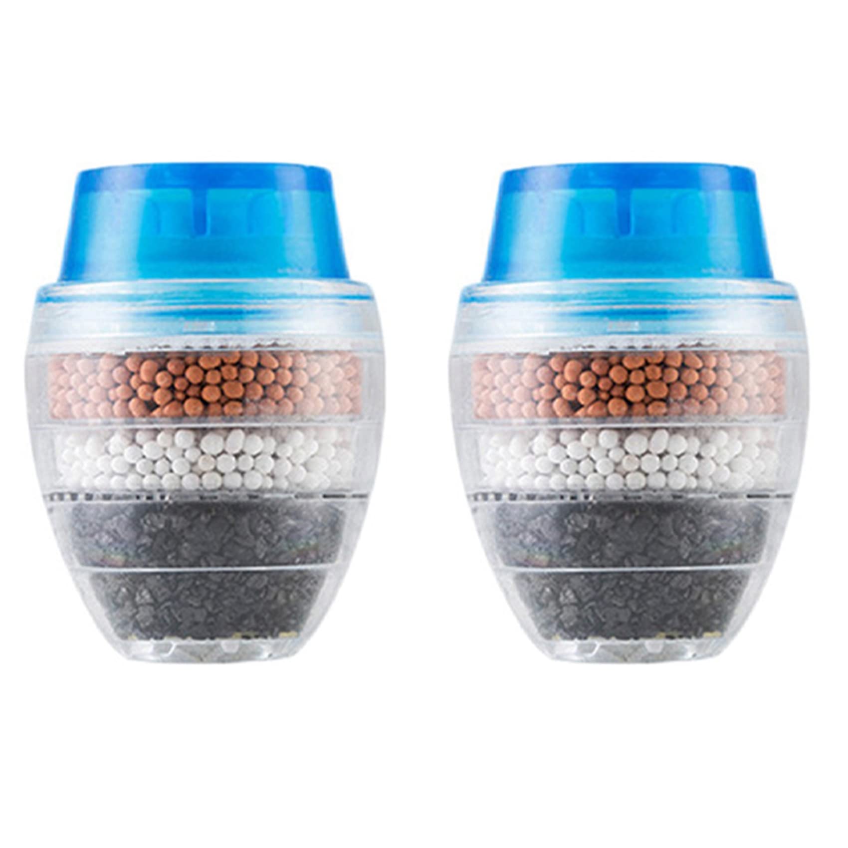 Bloepum 4Pcs Kitchen Home Carbon Faucet Mini Tap Water Clean Filter Purifier Filtration Carbon Water Filter Blue