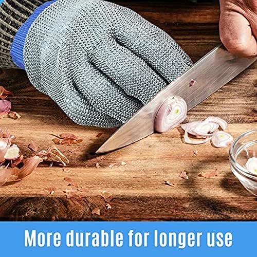 防刃軍手 チェーングローブ ステンレス鋼のカット耐性手袋、クラス5保護台所アンチカッティンググローブ、屠殺、木材彫刻、カキの取り外し