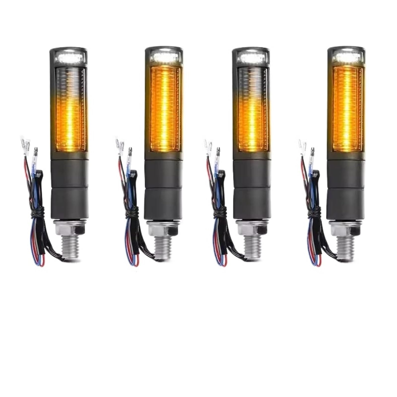 Per Yamaha Per Scooter Niu Luce Freno A Flusso Cilindrico LED Modifica Indicatore Di Direzione 12V Adatto indicatori moto(White-4pcs)