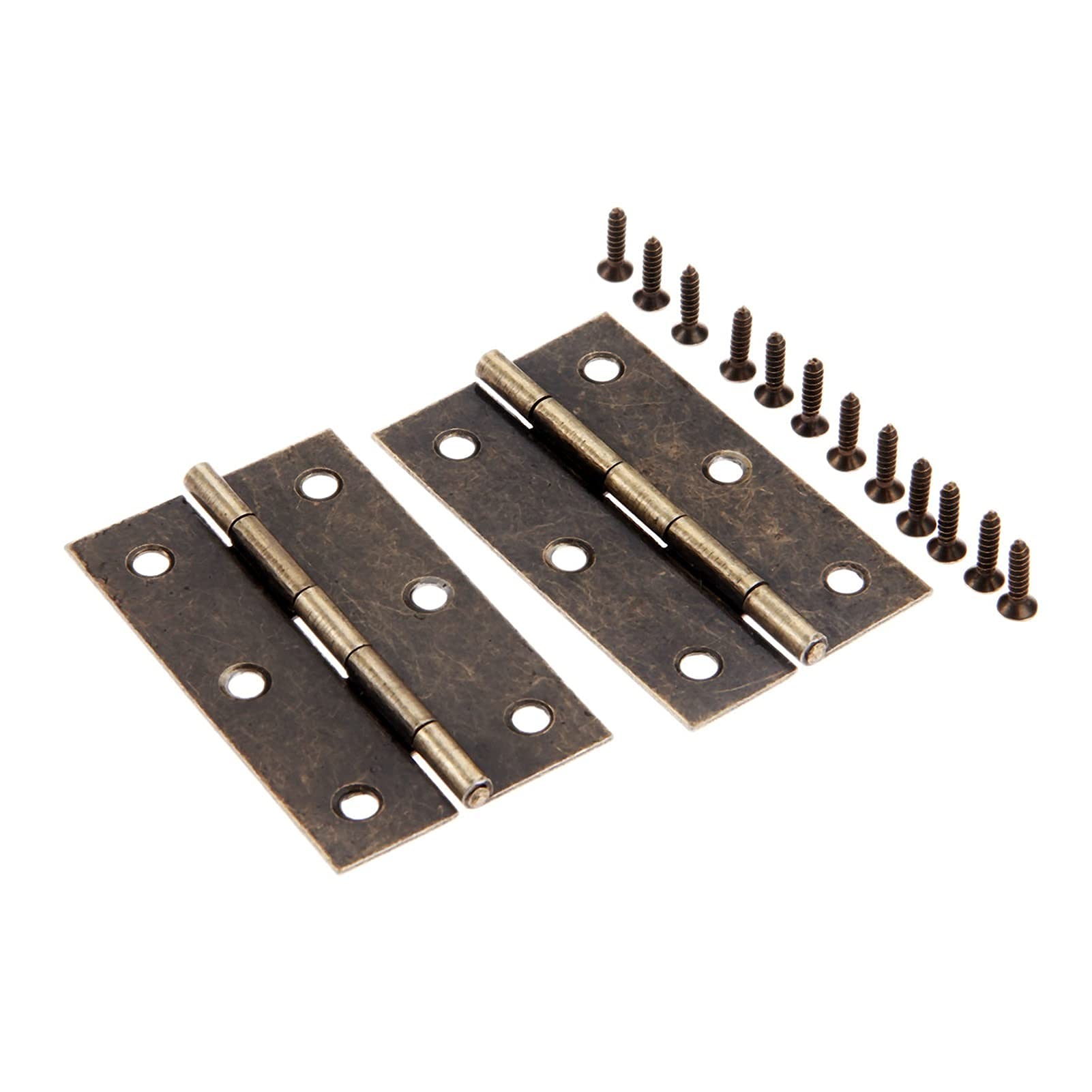 Nvsfzgiyg One Color Hinge, 2Pcs 75Mm42mm 6 Holes Antique Bronze V-Intage Lace Pattern Decorative Furniture Cabinet Cupboard