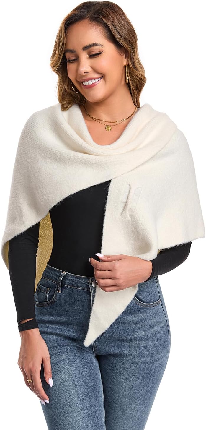 Pashmina Sweater Shawl Wraps Women Knitted Shawls and Wraps Casual Cardigan Cape Winter Shoulder Top Sweater Shawl Scarf 2025 - Image 6