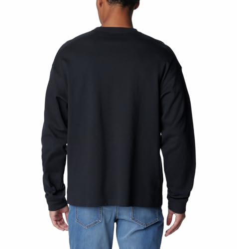 Image of Columbia Mens Duxbery Relaxed Long Sleeve T-Shirt, Black, Overlander Graphic, M