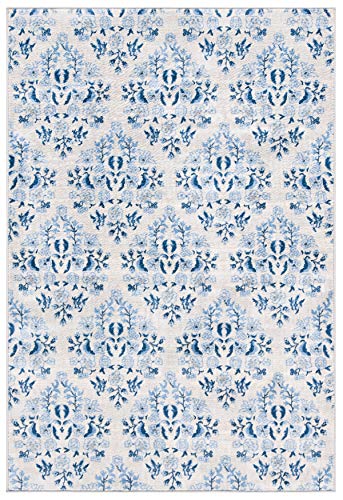 SAFAVIEH Brentwood Collection 2' x 4' Cream/Blue BNT856D Floral Shabby