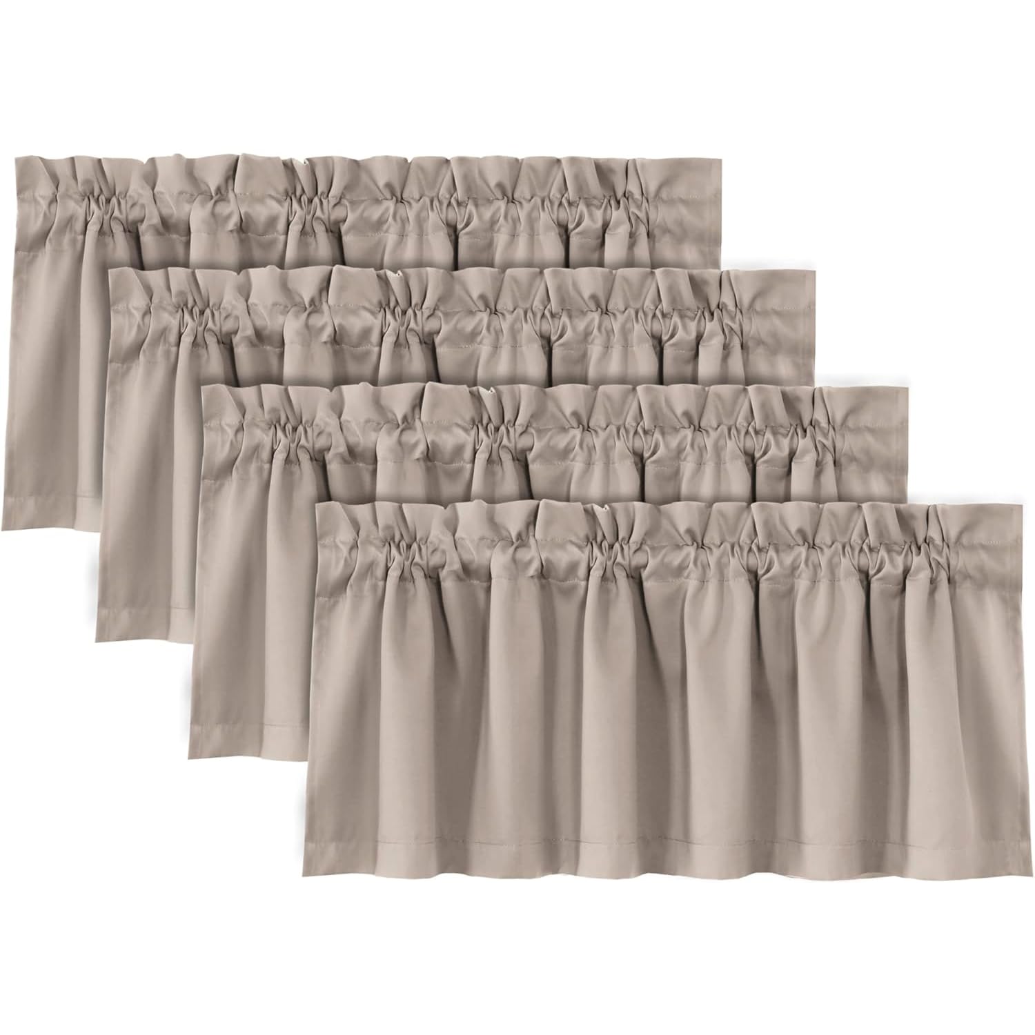 H.VERSAILTEX 100% Blackout Valances for Windows,Short Bathroom Window Curtains Thermal Insulated Rod Pocket Valances for Kitchen/Living Room/Bedroom,