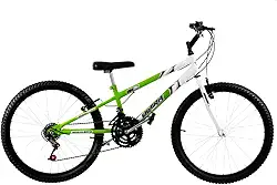 Bicicleta de Passeio Ultra Bikes Esporte Bicolor Rebaixada Aro 24 Reforçada Freio V-Brake,18 Marchas, Verde