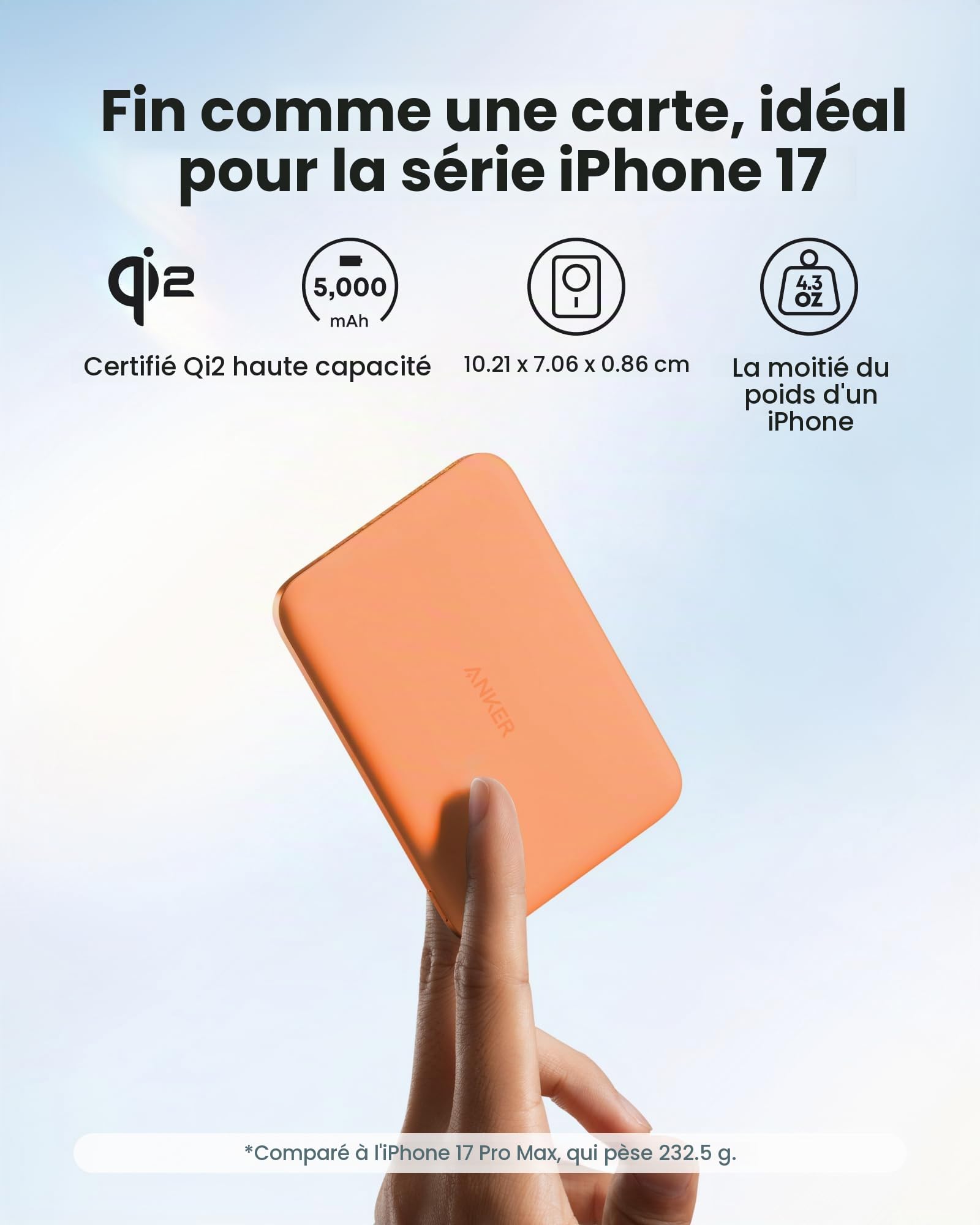 Anker Chargeur USB C à écran Intelligent 45W+Anker Nano Batterie Externe Magsafe certifiée Qi2 15W magnétique Ultra-Fine 5000 mAh