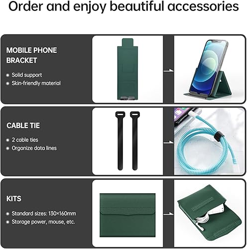 Miniatura 5 de IVY Fundas portátiles para portátiles de 13 y 14 pulgadas con bolso Soporte para computadora portátil Soporte para teléfono Bolsa de almacenamiento