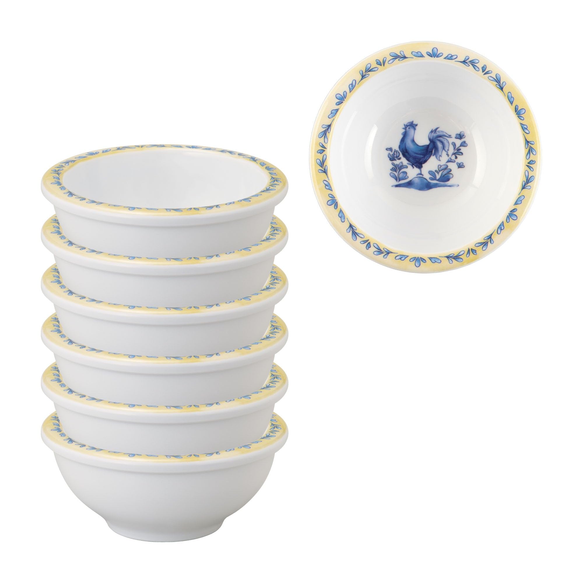 Supreme HousewaresMini Bowl set of 6, for Appetizer Dessert Snack Fruit Side Dishes, 3.375 Inch Bowl (Blue Rooster)