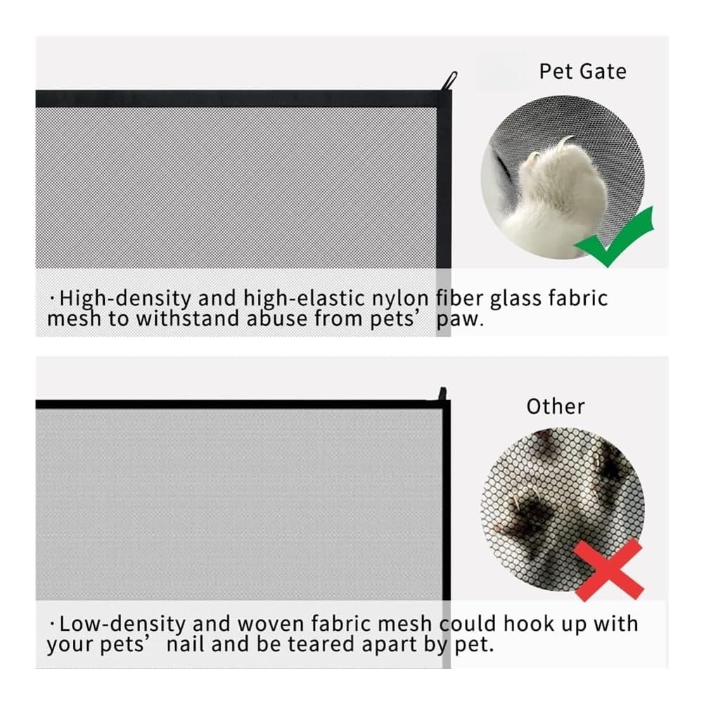 Cancello per animali domestici per porte e scale, cancello portatile pieghevole a rete per uso interno, facile da installare, barriera per cani per casa, cancello di sicurezza regolabile per animali