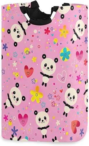 Dirty Clothes Cute Bears Valentines Day Hearts Flowers Pink Folding 51l Tub For Clothing Pantry cestas para ropa sucia