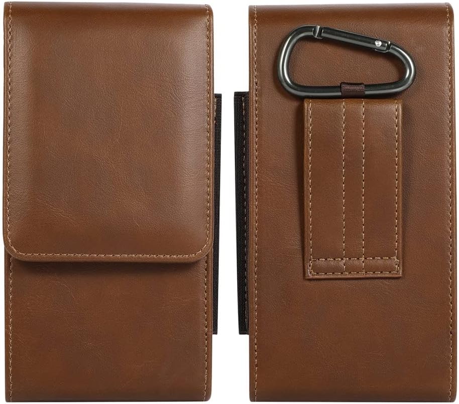 Pouch Leather Wallet Mobile Phone Belt Clip Case Travel Men Waist Bag Holster(D)