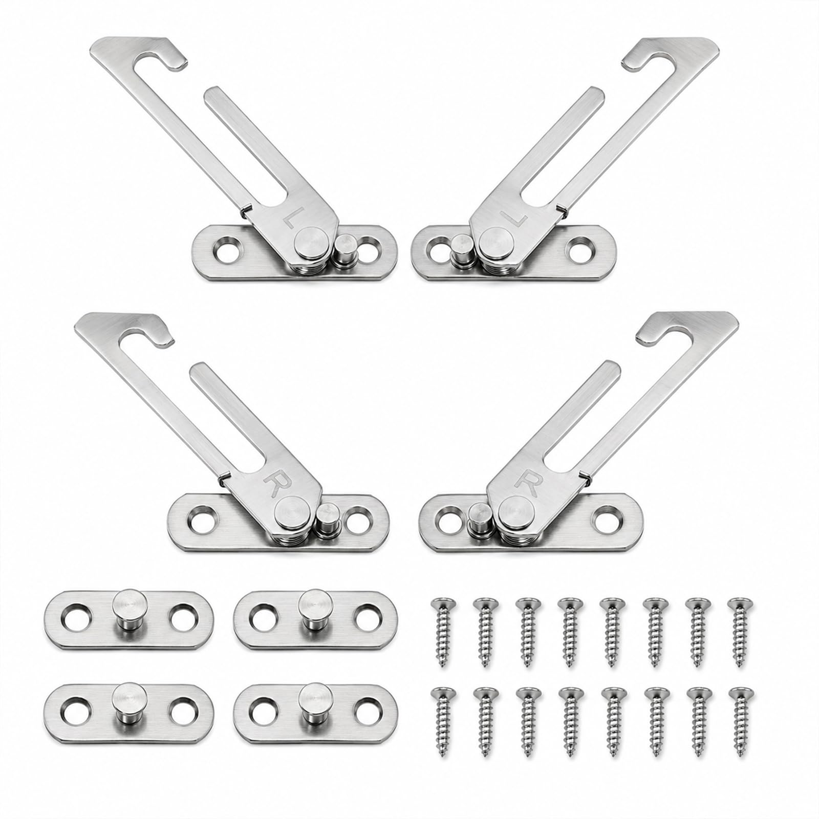4Pcs Window Restrictors for UPVC, Stainless Steel Child Safety Window Locks
