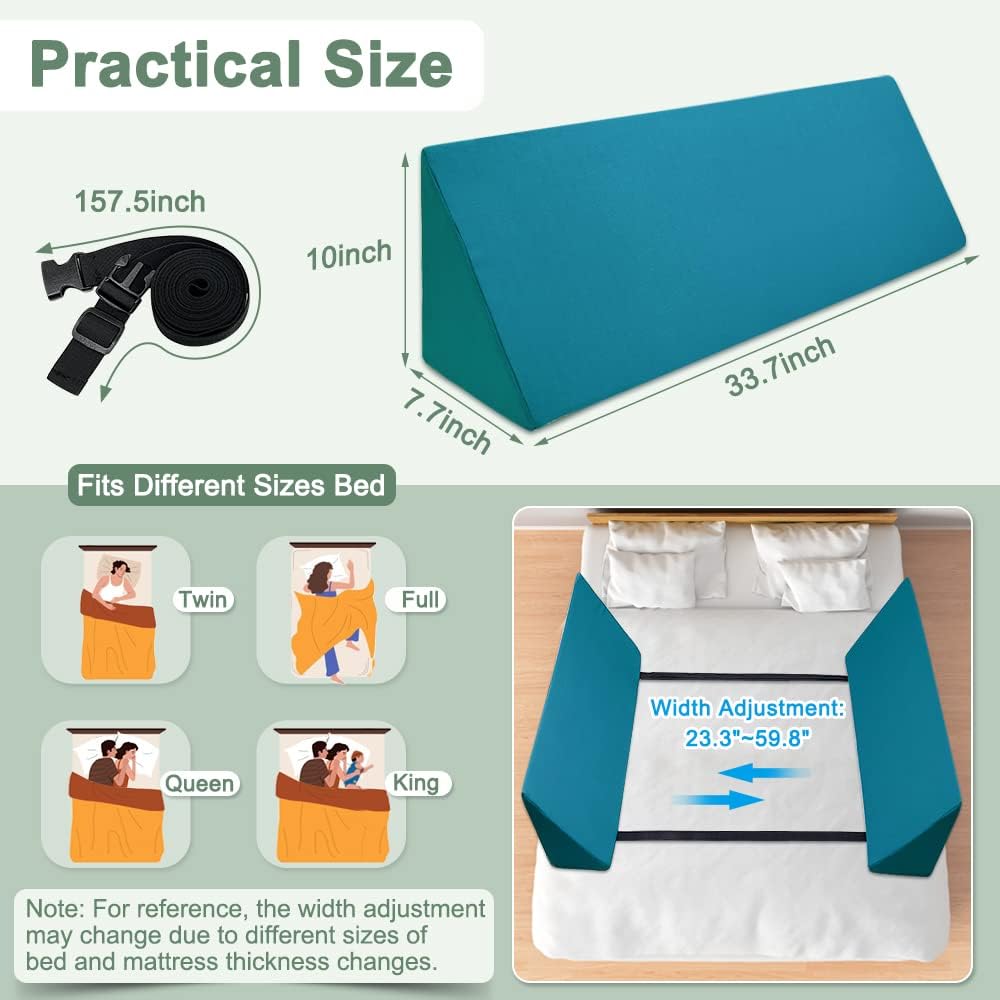 KAAMOS Bed Rail Foam for Elderly Bed Guard Rails Foam Bolsters Wedge for Adults Bed Bumpers Hospital Bed Rail Pads Elderly Pillow to Prevent Falling Medical Safety Wedges for Positioning