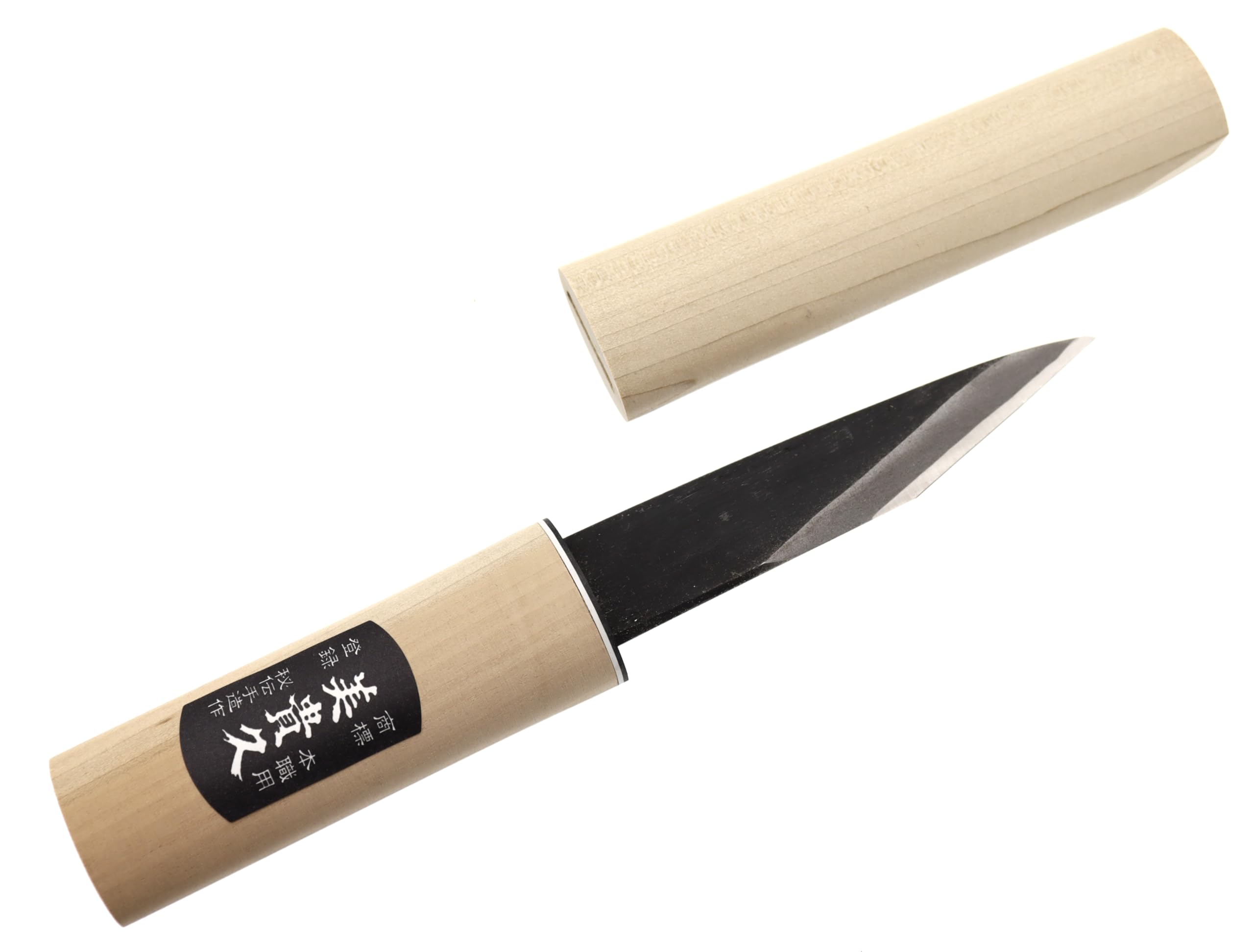 Couteau Artisanal Kiridashi Lame Carbone Menuiserie Ébénisterie Bois Forgé Main au Japon Noire 120 mm
