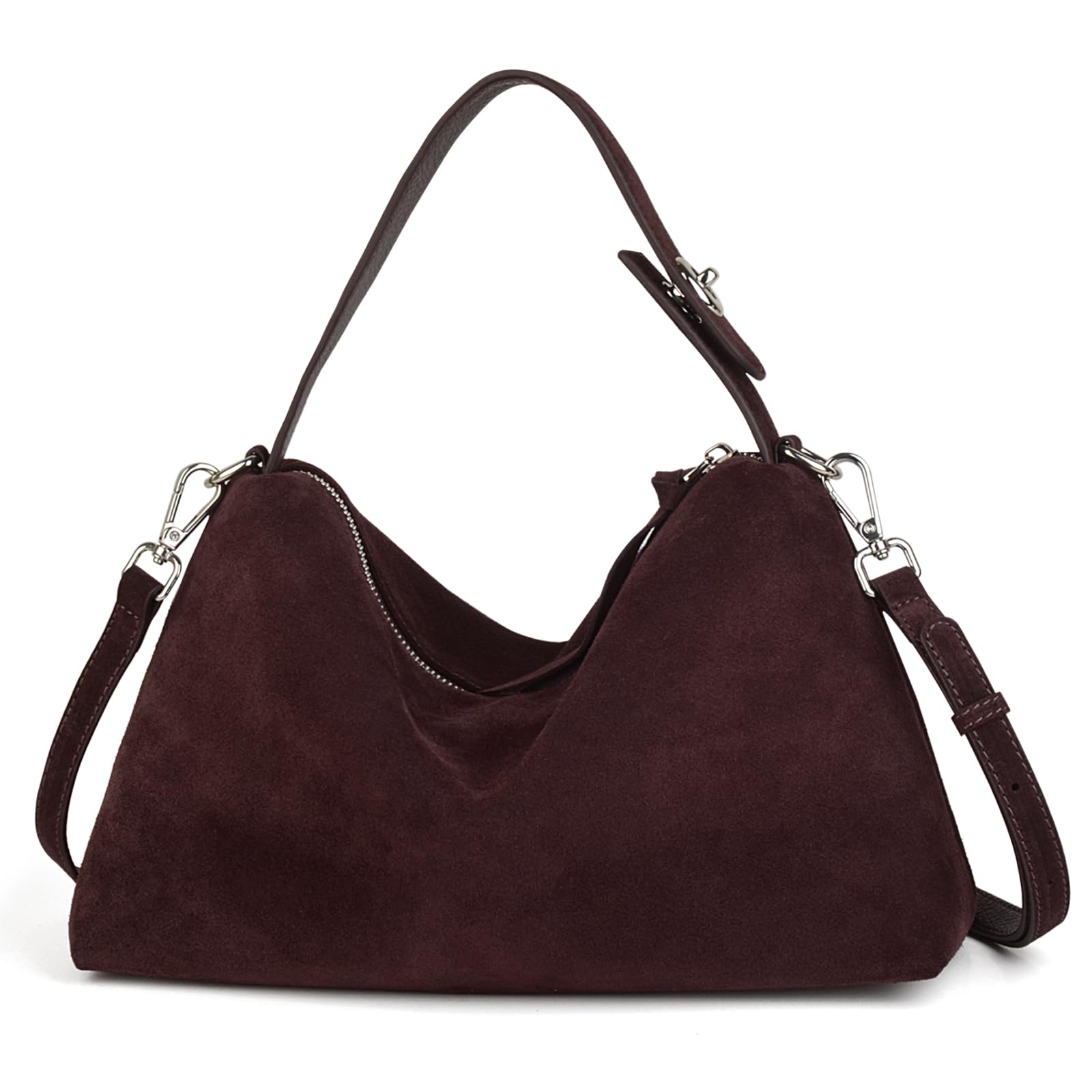 DONNAIN Wysokiej jakości zamszowe torby crossbody dla kobiet, luźna zamszowa torba na ramię z regulowanym paskiem i torebką typu tote