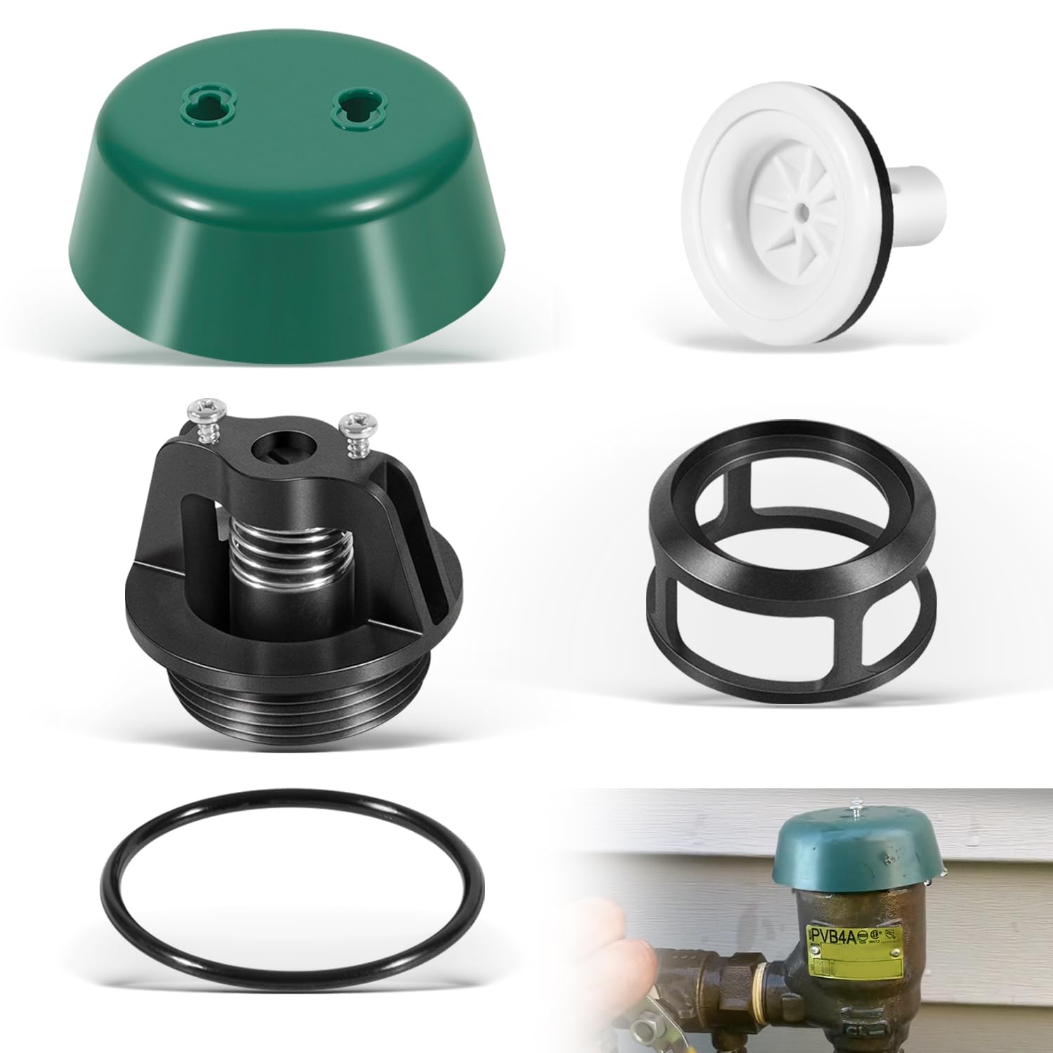 Photo 1 of 1" Top Half Repair Kit for PVB4A Backflow Preventer, 4A00507 Poppet and Bonnet Parts Kit Replacement for Apollo Conbraco, Compatible with 4A505A2F 4ALF505A2F Pressure Vacuum Breaker