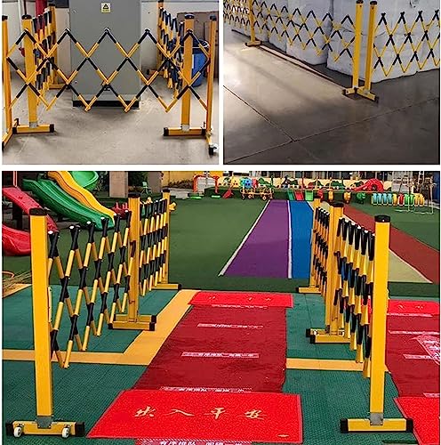 Clôture rétractable jaune barrière isolation mobile chantier portable 3m - 6