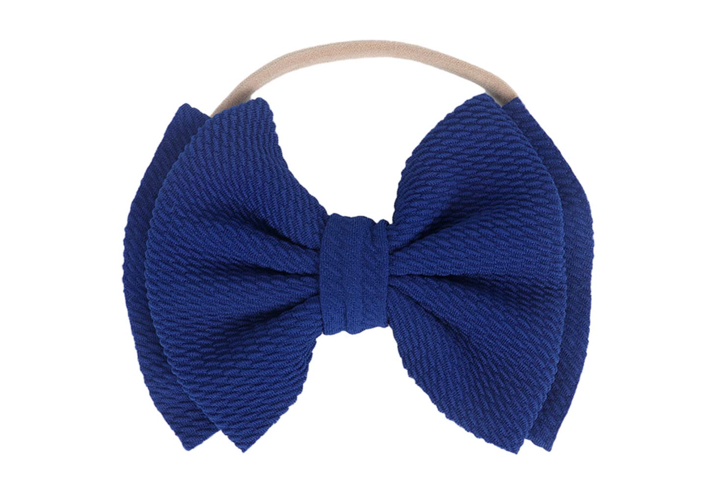 Koolgil Baby Girl's 5 Inches Soft Double Bow-knot Nylon Headband Toddler Headdress for Photography Party Festivals (Royal Blue)