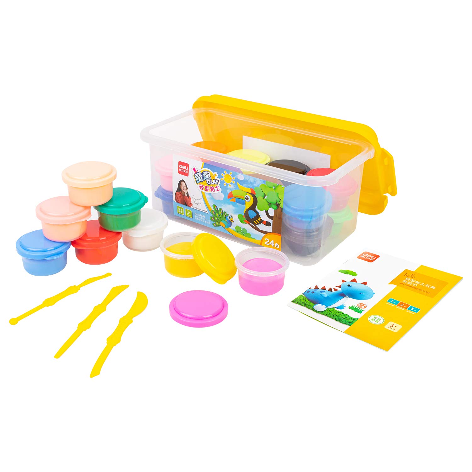 Deli Modeling Clay, 24 Colors Air Dry Clay Kit with Sculpting