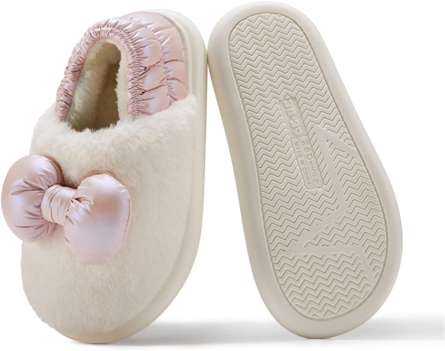 Men's slippers Womens Slippers Bowknot House Slipper Closed Non Slip Home Shoe Home Slippers Warm Plush Slipper Women's slippers