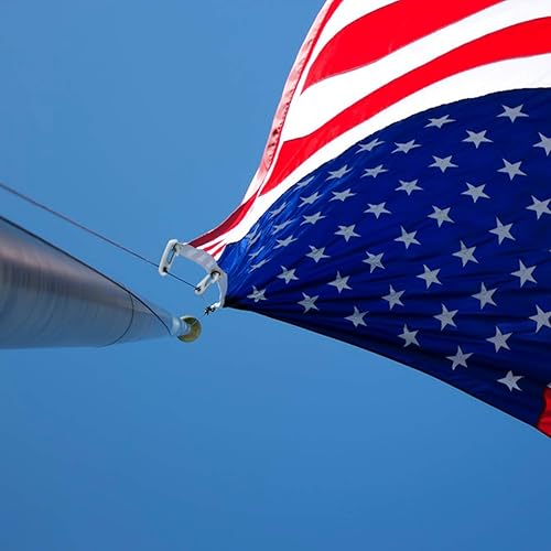 Miniatura 5 de Anley 4 clips de gancho resistentes para asta de bandera, accesorio de fijación de asta de bandera, fija ojales de bandera a la cuerda del patio,