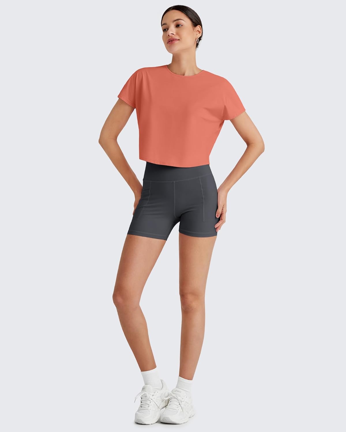 G4Free Lightbreeze Womens Workout Tops Batwing Sleeve Tees Loose Fit Athletic Gym Shirts Basic Yoga Tshirts Casual Summer - Image 4