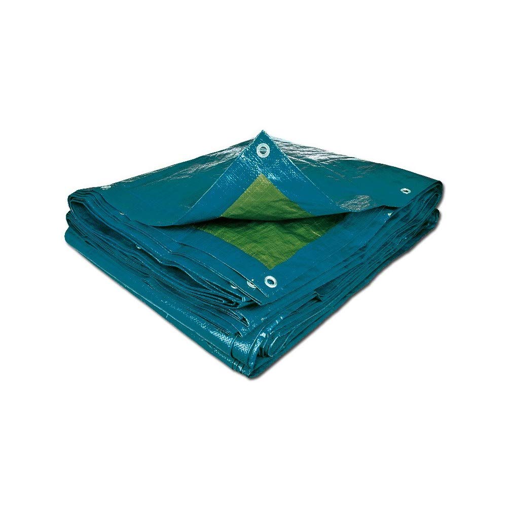TERRE JARDIN - Bâche de Protection Extérieur, 3 x 4 m - Bâche Multi-​Usage Résistante, Polyéthylène 70 g/​m², Anti UV - Bâche pour Bois de Chauffage - Œillets en Aluminium - 3 x 4 - Bleu