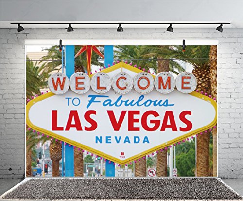 Lfeey 5X3Ft Las Vegas Party Decorations Casino Theme Party Backdrop For Photoshoot World Famous Nevada Casino Gambiling Birthday Party Photography Background Portraits Vacation Travel Photo Booth Prop #TOP3