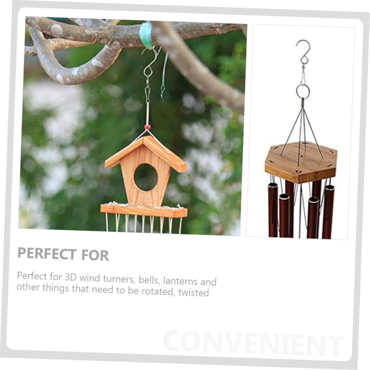 TOYANDONA 4 Sätze Drehbare Haken Schwenkbare Clips Für Pflanzenaufhängung Windspiele Und Gartenornamente Robuste Und Aufhängelösungen Für Innen Und Außenbereich 12 Stück * 4