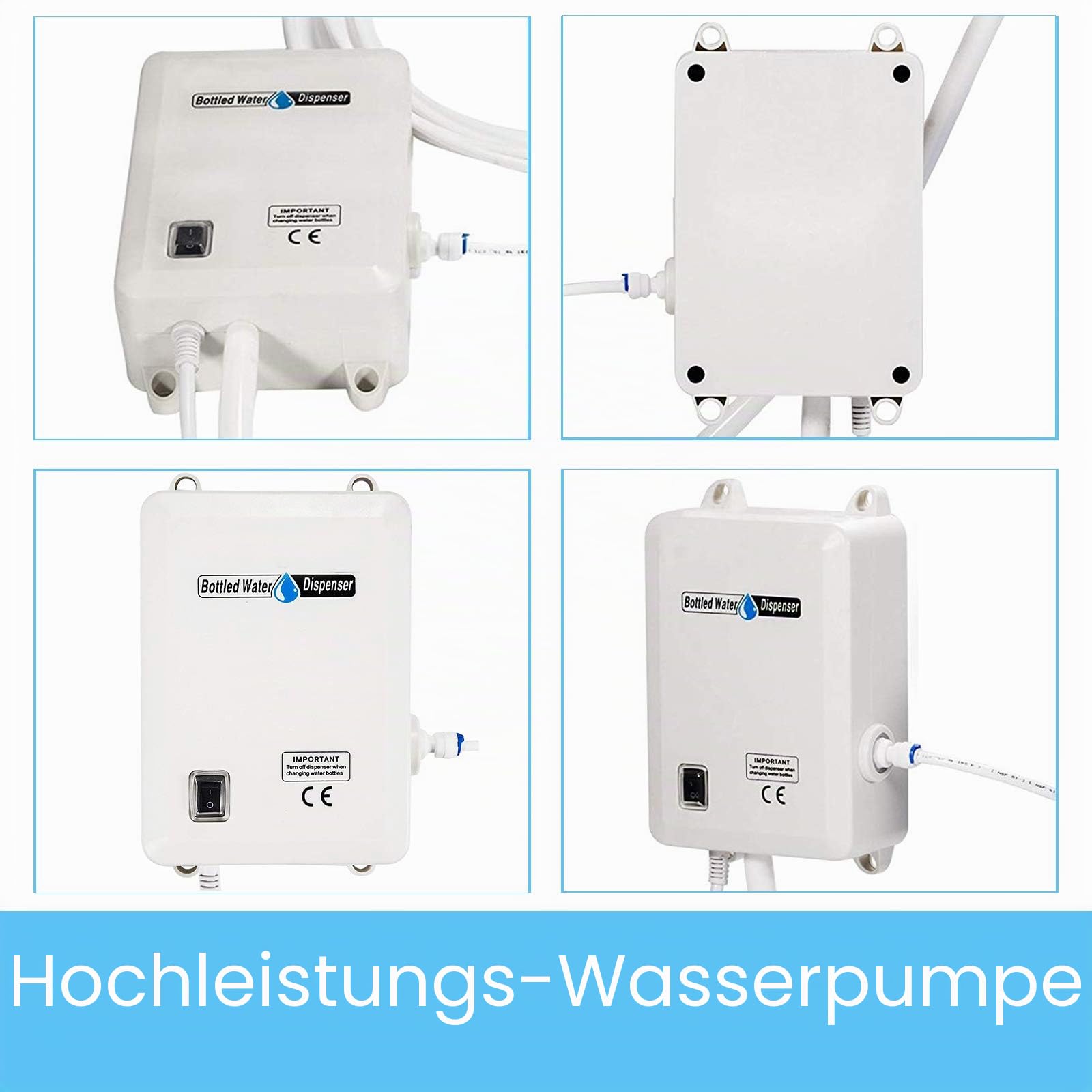 VEVOR Abgabepumpe 3,78 l/min, Wasserpumpe 35 W, Wassersystem in Flasche, 40 PSI 11-22 l, Wasserversorgungssystem in Flaschen