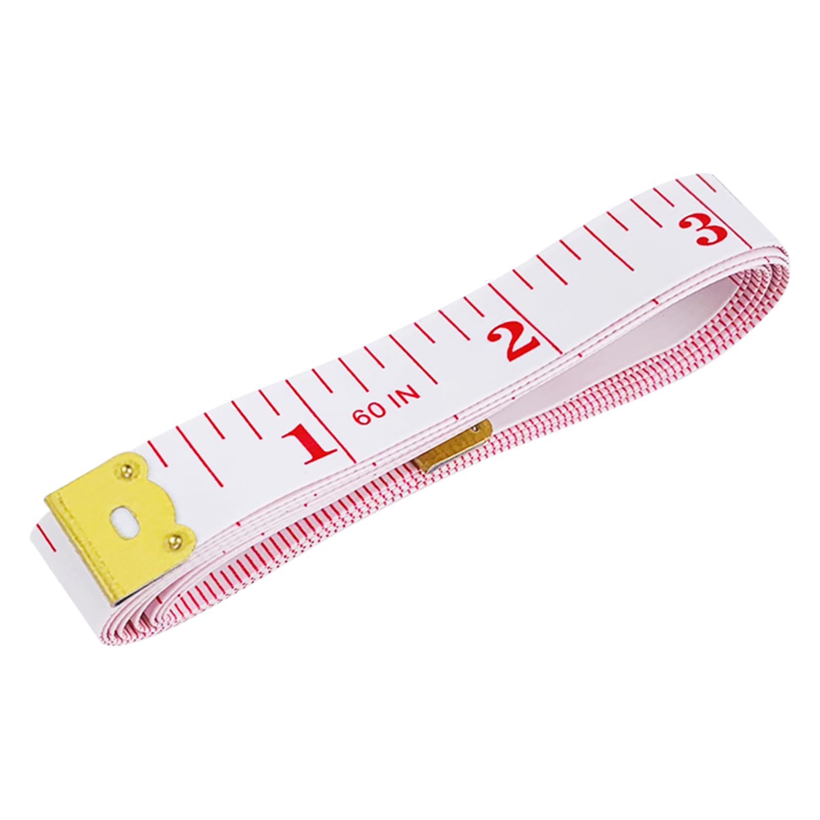 GDMINLO Tape Measure Double Scale Body Sewing Soft Flexible Tailor Craft Vinyl Ruler for Weight Loss Medical Body Measurement, Has Centimetre Scale on Reverse Side 60-inch（Red on White）