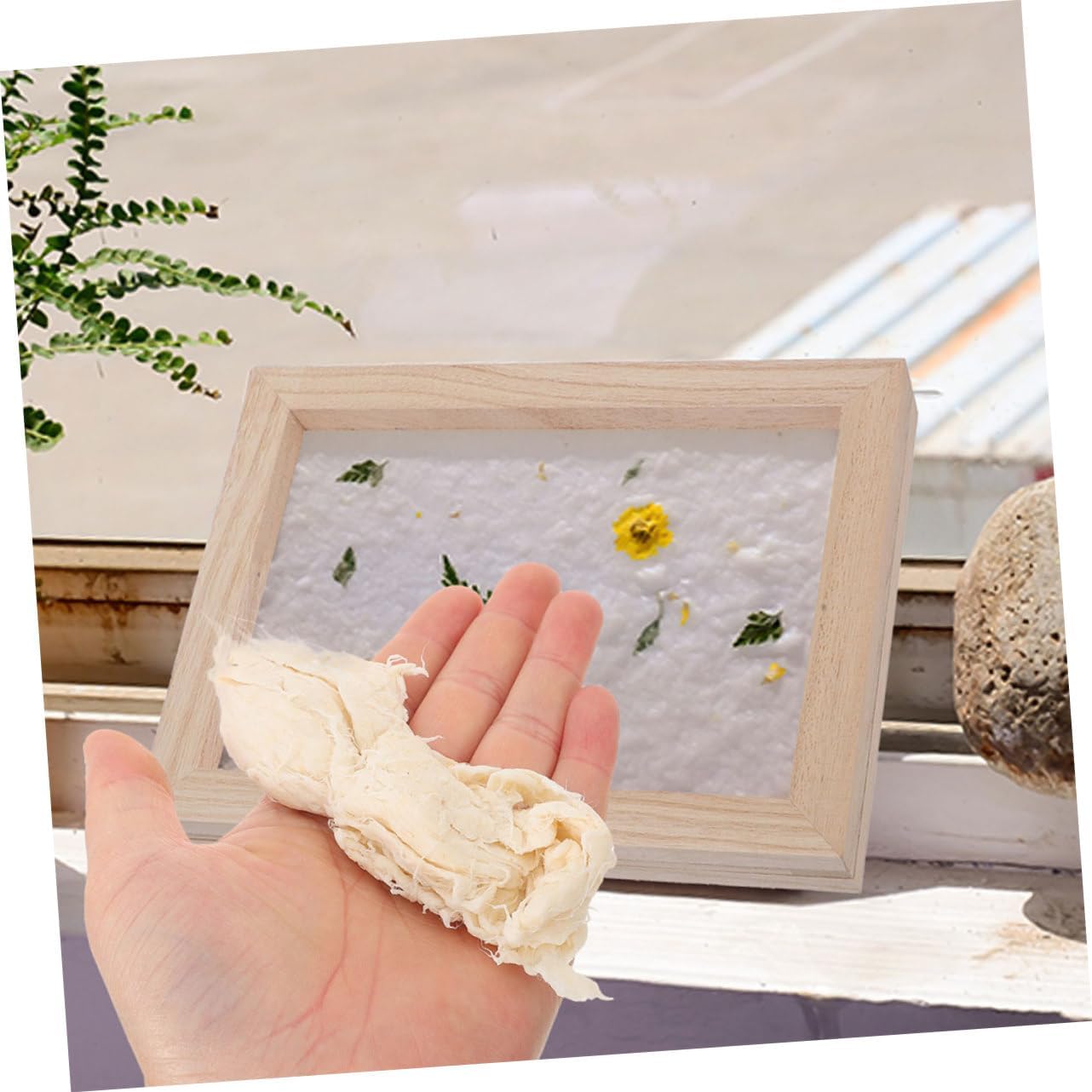 TEHAUX 2pack Natural Wood Pulp Handmade Paper Pulp Kit for Boys and Girls Textured Paper Craft Supplies Decoupage DIY Eco-Friendly Papermaking Material
