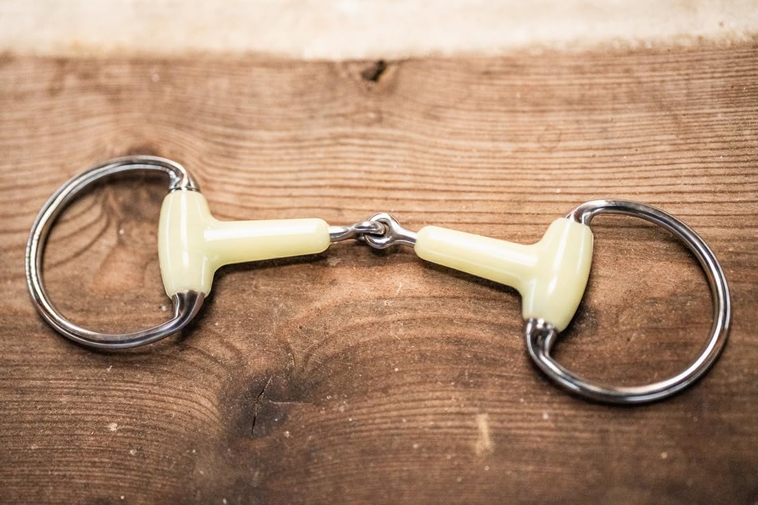 Equinate Olivenkopfgebiss mit Apfelgeschmack 18mm einfach gebrochen 12,5cm | Anatomisch geformtes maulfreundliches Gebiss mit sanfter Einwirkung | Lasergraviert