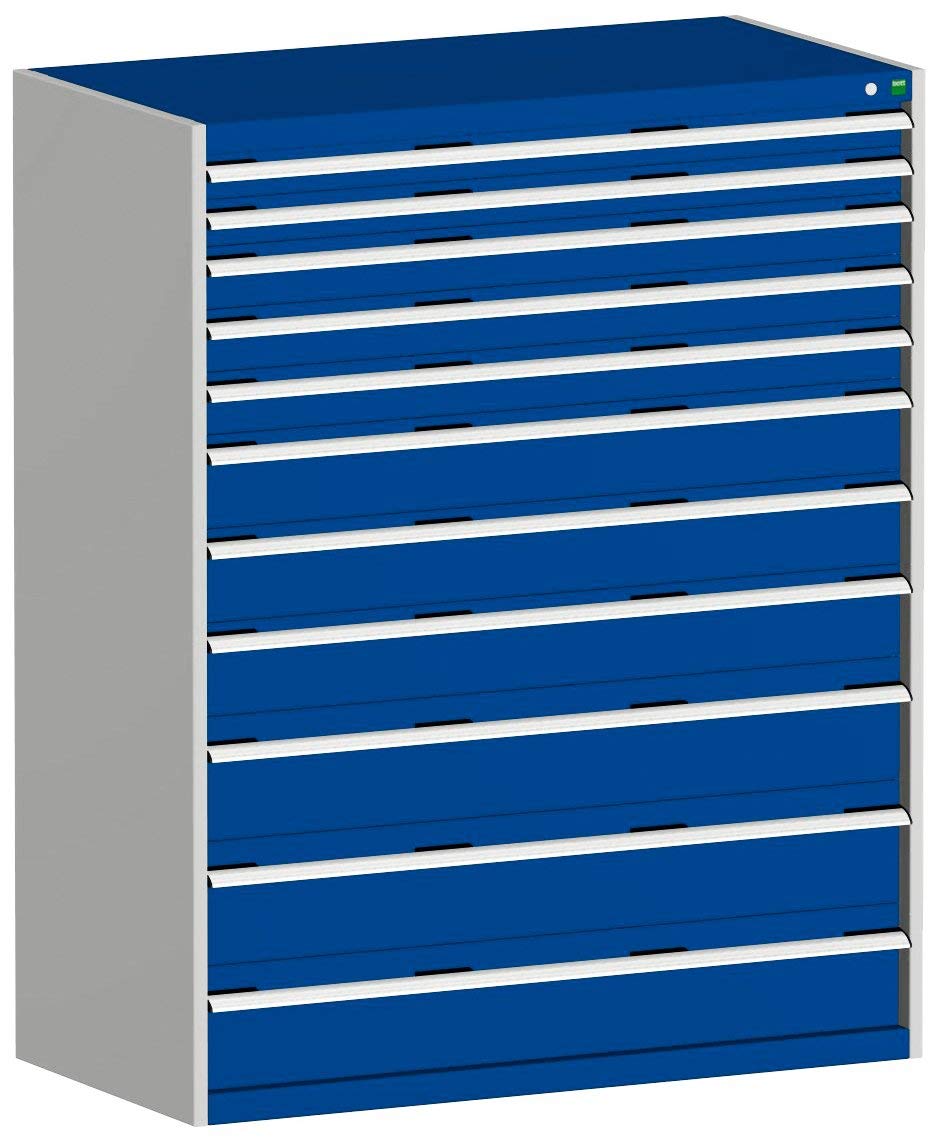 cubio Drawer Cabinet, Light Grey/Blue, 130 x 75 x 160 cm