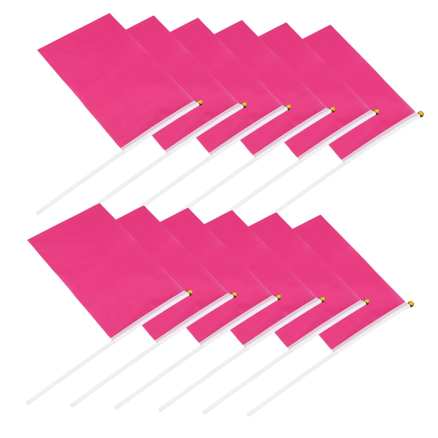 100 Pezzi Bandierine Da Mano Rosa in Pvc Resistenti Bandiere Portatili Per Feste E Celebrazioni Indoor Outdoor 11X8 Pollici Facili Da Tenere E Sventolare