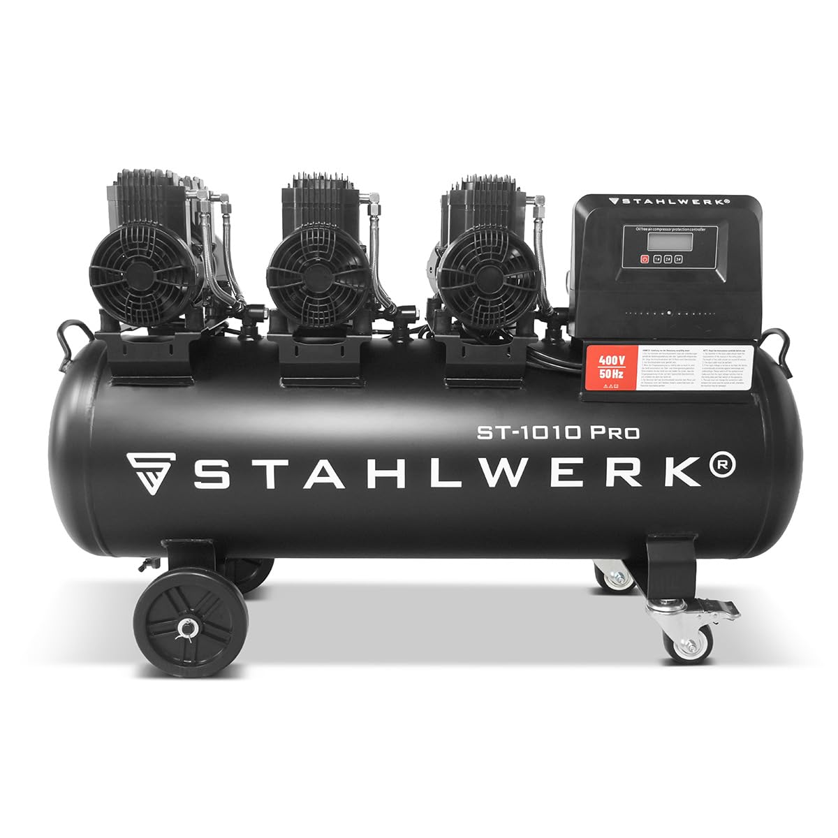 STAHLWERK Compresseur d’air 120 L (ST-1010 Pro) – sans huile & silencieux