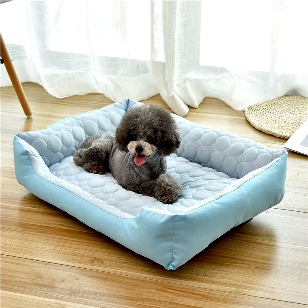 Coussin Rafraichissant pour Chien - Tapis Rafraichissant Chien - Paniers Et Mobilier pour Chiens - Idéal pour Chiens Et Chatspour Rester Au Frais Cet étéBlue-90cm