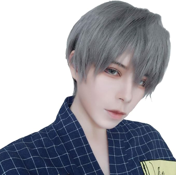 Amazon Co Jp ラッキーアイランズ メンズ フルウィッグ かつら ショート 短髪 ウィッグ エクステ ファッション アッシュグレー ファッション